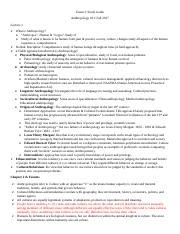 Study Guide Anthro 101 Docx Exam 1 Study Guide Anthropology 101