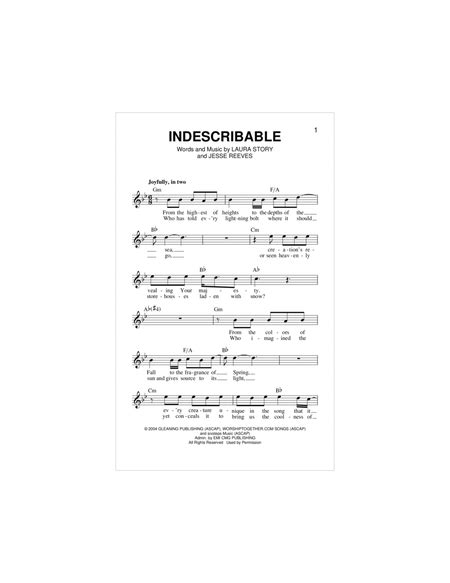 Indescribable By Chris Tomlin Piano Digital Sheet Music Sheet