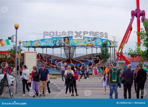 People Arriving At The Fun Fair In Bray Ireland Editorial Photography