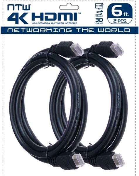 Ntw Pure Ultra 4k Hdmi Cable 6ft 2pk High Speed Hdmi 20