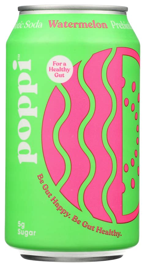 Poppi Prebiotic Soda, Watermelon, 12 fl oz - Walmart.com