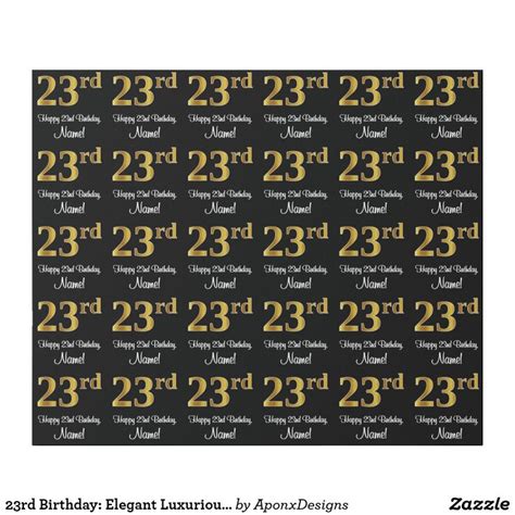 23rd Birthday Elegant Luxurious Faux Gold Look Wrapping Paper