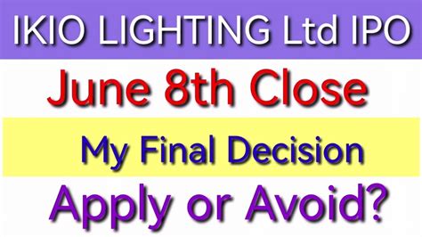 Ikio Lighting Ipo Apply Pannalama My Final Decision Tamilmomportfolio