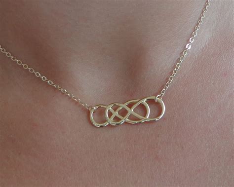 Infinity Gold Double Infinity Necklace Eternity Necklace