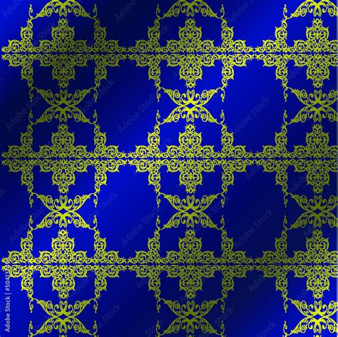 Royal vector textile on a blue background, luxury blue royal wallpaper ...