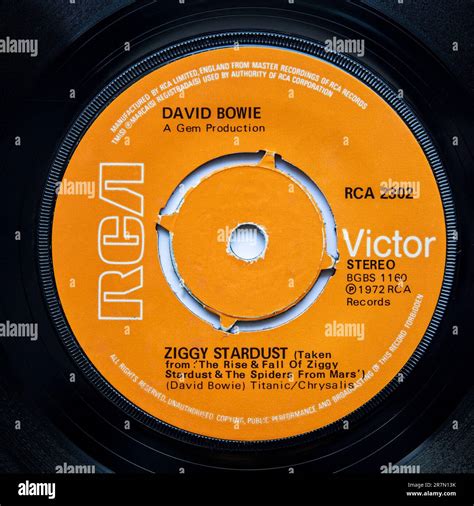 Centre Label Of The Seven Inch Single Version Of Ziggy Stardust By