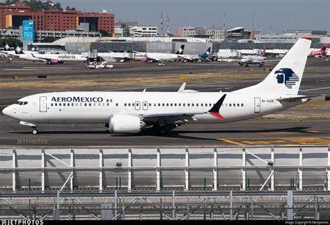 An AeroMexico Albino 737 MAX Taxiing For Takeoff On Runway 05L Of The