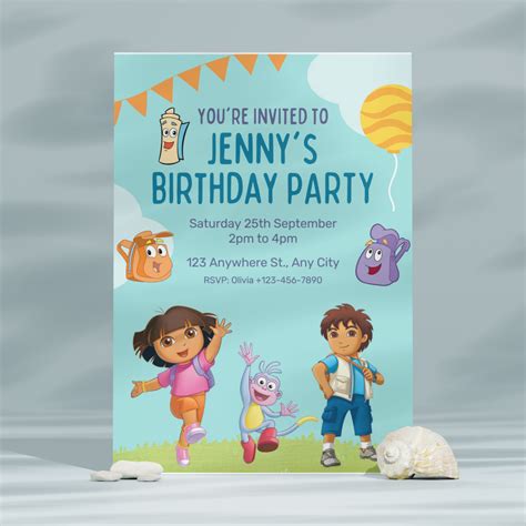 Dora The Explorer Birthday Invitations Templates