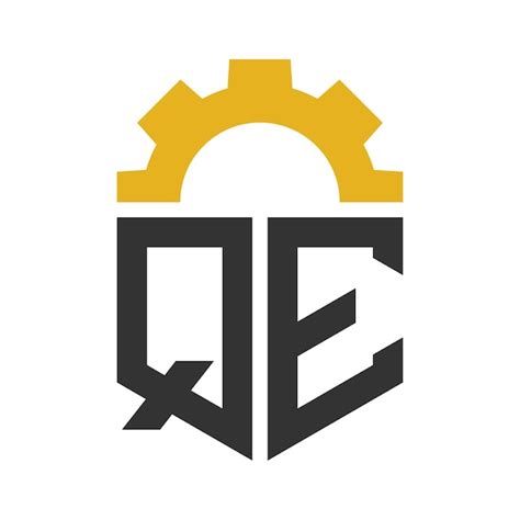 Desenho de logotipo de QE Letter Gear para a fábrica de reparação do