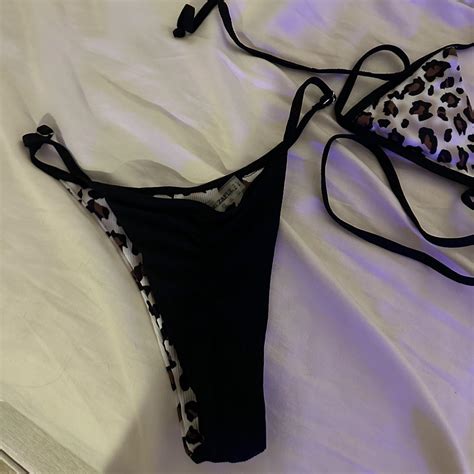 Leopard Zaful Bikini Never Worn With Waist Tie Depop