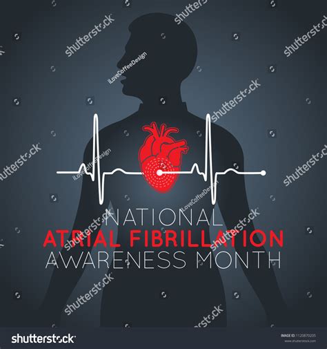 National Atrial Fibrillation Awareness Month Vector Stock Vector