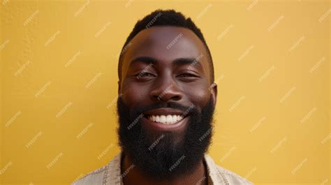 Premium Photo Close Up Portrait Of Happy African American Man Smiling