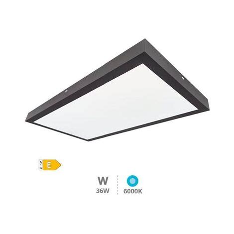 Pannello Da Superficie LED Rettangolare Kisongo 90x30cm 36W 6000K Nero