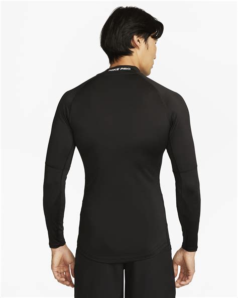 Nike Pro Mens Dri Fit Fitness Mock Neck Long Sleeve Top