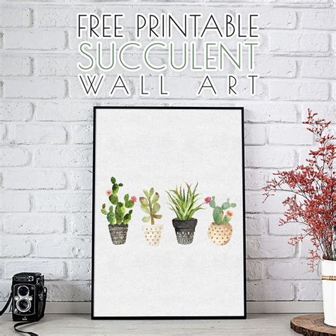 Three Potted Plants On A Table With The Text Free Printable Succulent