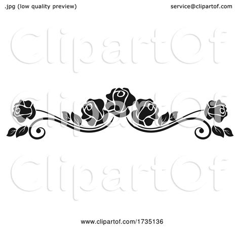 Black and White Rose Border by Vector Tradition SM #1735136