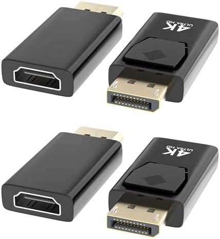 4 Stücke Displayport auf HDMI,4K DP auf HDMI,HDMI Displayport Adapter ...