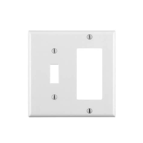 Leviton Mfg Leviton 80405 T Combination Wallplate 4 12 In L 4 916 In W 2 Gang Thermoset