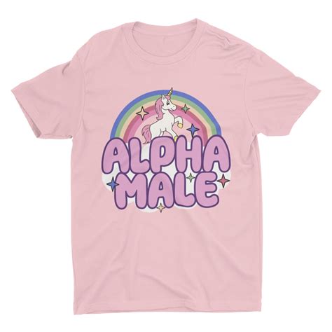 Ironic Alpha Male Unicorn Rainbow Funny Unisex Tshirt Bella Etsy