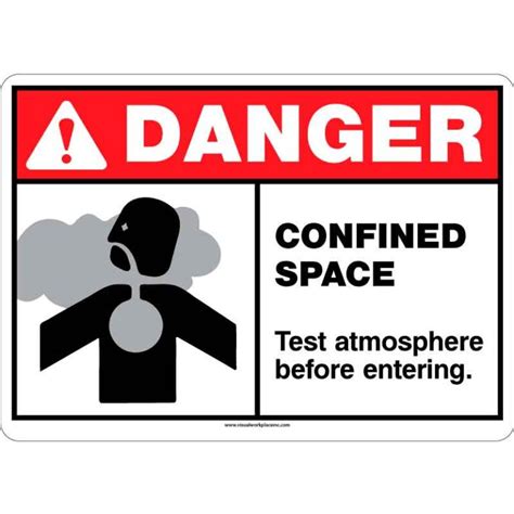 Ansi Danger Confined Space Test Atmosphere Visual Workplace Inc