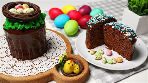 Шоколадный КУЛИЧ на ПАСХУ. Пасхальный кулич на молоке с вяленой вишней ...