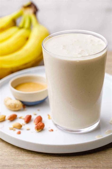 The Tastiest Peanut Butter Banana Smoothie Easy 3 Ingredient Recipe