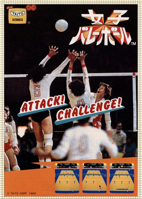 Joshi Volleyball Taito Video Game 1983 Japan The Arcade Flyer