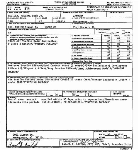 Printable Dd 214 Form Pdf