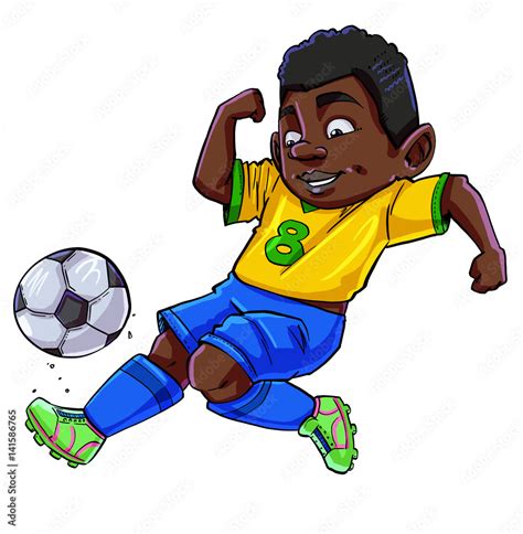 Cartoon footballer Stock Photo | Adobe Stock