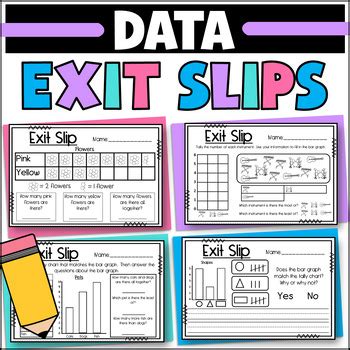 Organize Represent And Interpret Data EXIT SLIPS Assessments Exit Tickets