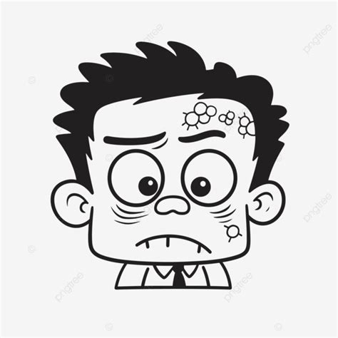 Vector Illustration Of Cartoon Zombie Head Cartoon Character