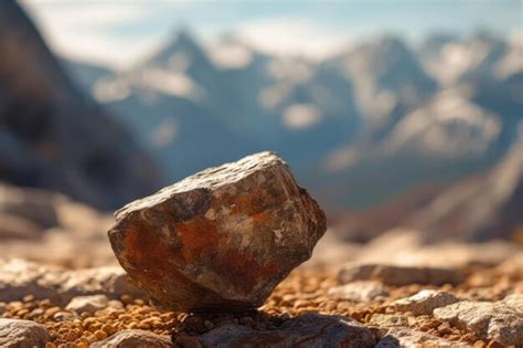 Premium Ai Image Closeup Of Rock On Trailhead Against Backdrop Of