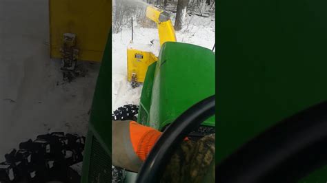 John Deere 318 With Quick Hitch 47 Snow Blower Youtube