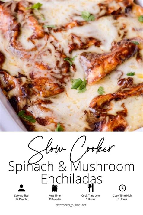 Slow Cooker Spinach And Mushroom Enchiladas Recipe Spinach Stuffed