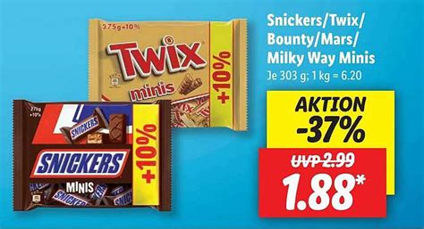 Snickers Twix Bounty Mars Milky Way Minis Angebot Bei Lidl