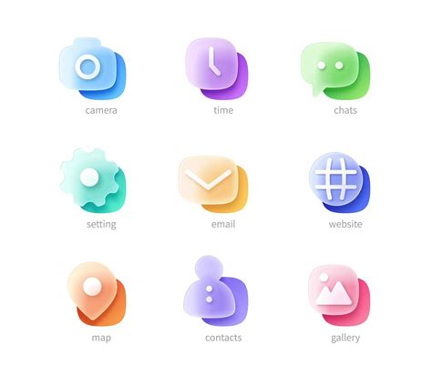 D Minimal Ui Icon Set For Website Or Mobile App Glass Morphism Design