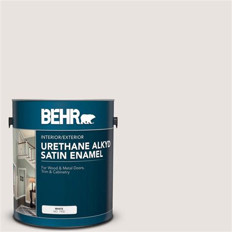 Behr 1 Gal Bwc 13 Smoky White Urethane Alkyd Satin Enamel Interior