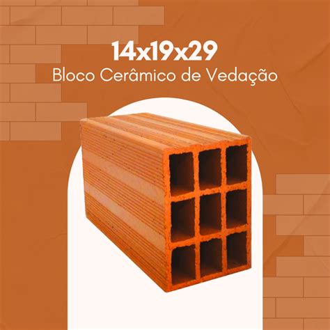 Bloco Cerâmico de Vedação 14x19x29 Bloco Cerâmico