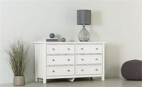 Chest of Drawers: White Wide 6 Drawer Chest of Drawers – GKW Retail