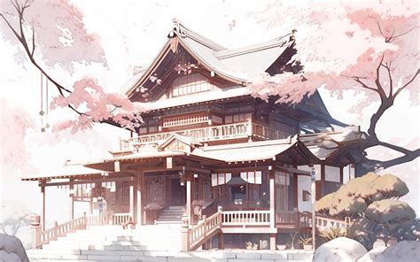 Premium AI Image | Japanese style Mansion house architect drawing ...