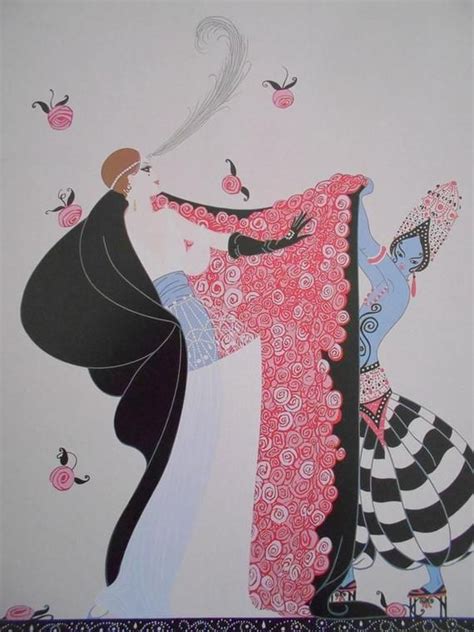 ERTE The FLOWERED CAPE Original Vintage Lithographic Art Deco