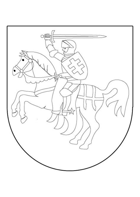 Malvorlage Ritter Zu Pferd Auf Schild Ritter Ritter Zeichnung