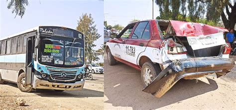 Camión Halcón Se Queda Sin Frenos Y Choca Con Taxi Hay 14 Lesionados Nvi Noticias