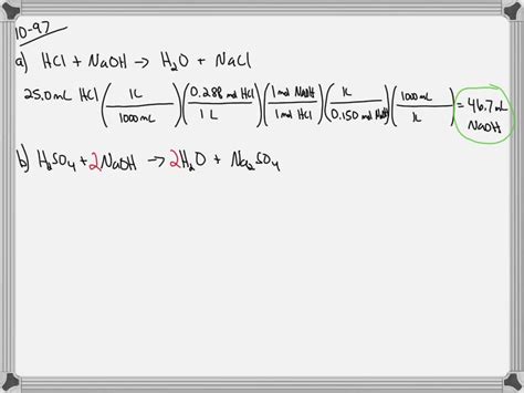 Solved Calculate The Volume In Milliliters Of A M Naoh Solution