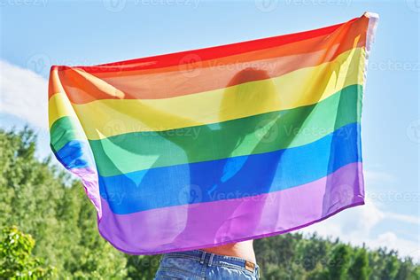 Naked Woman Wearing Lgbt Flag Stock Photo At Vecteezy