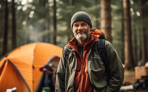 Premium Ai Image Tranquil Forest Camp Hiking