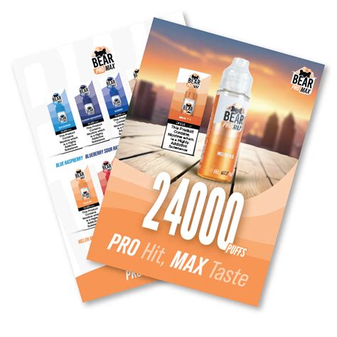 Bear Pro Max 24k Puff A5 Leaflet Eco Vape Wholesale