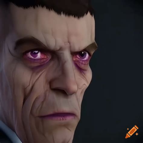 Realistic G Man With Purple Eyes From Half Life 2 On Craiyon