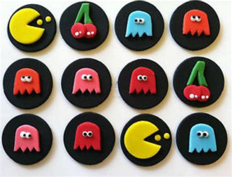 Pac Man Edible Cupcake Toppers 1 Dozen By SugarLoveAndHappines