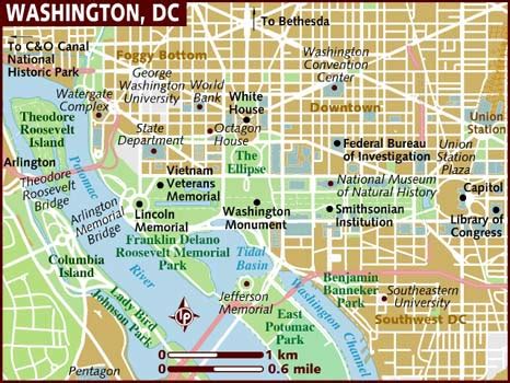 Washington DC Map and Washington DC Satellite Image